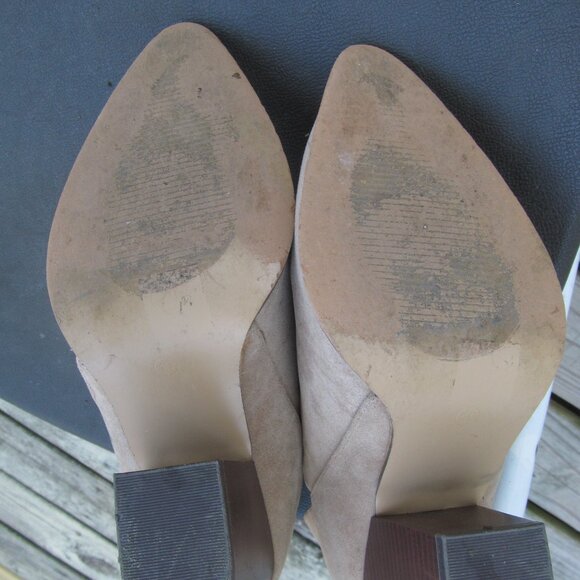 Faux Suede Tan/Cream Ankle Boots/Half Boots Women's Size 10 - Picture 12 of 16